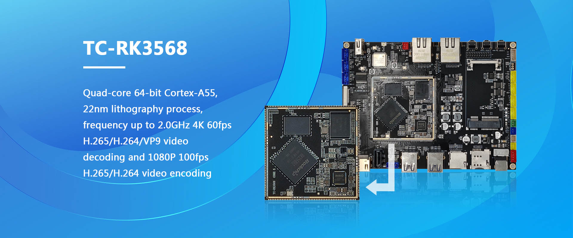Nagykereskedelmi Rockchip TC-RK3568 Fejlesztési Testület nagyteljesítményű VPU